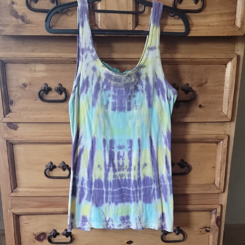 Stranded Blue and Purple Sleeveless Tank Top
